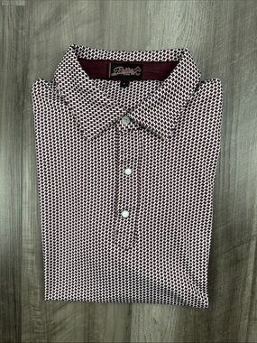 Rafter-C Texas Print Performance Pearl Snap Polo - Large